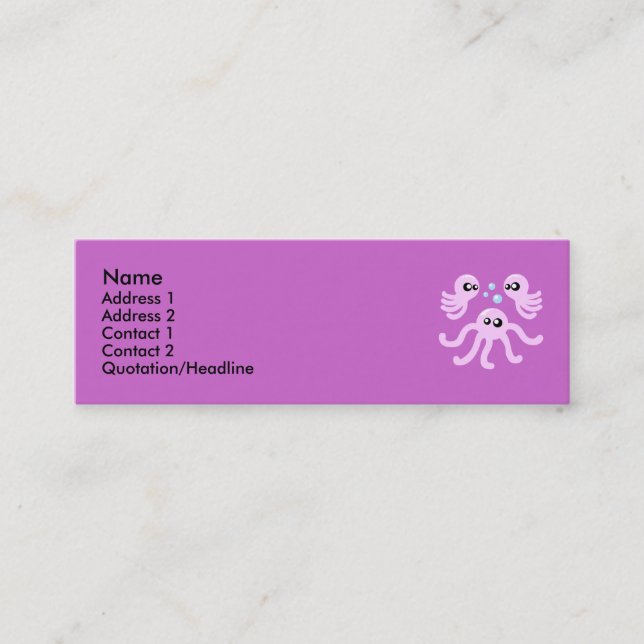 Cute Octopus Profile Cards (Front)
