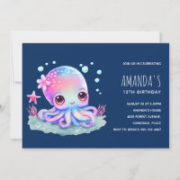 Cute Octopus Sea Creature Birthday