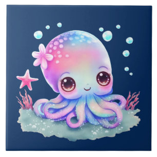 Cute Octopus Sea Creature Ceramic Tile