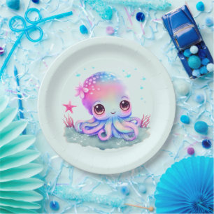 Cute Octopus Sea Creature Paper Plate