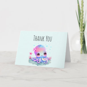 Cute Octopus Sea Creature Thank You Card