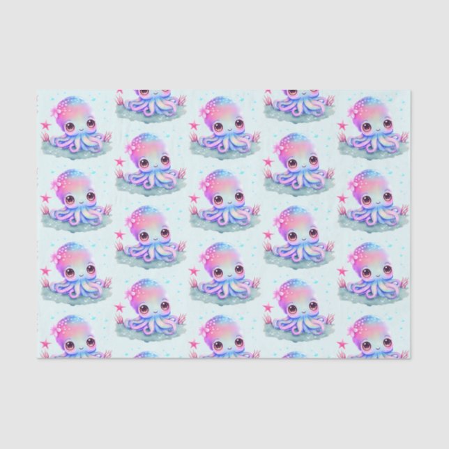 Cute Octopus Sea Creature Tissue Paper (Front)