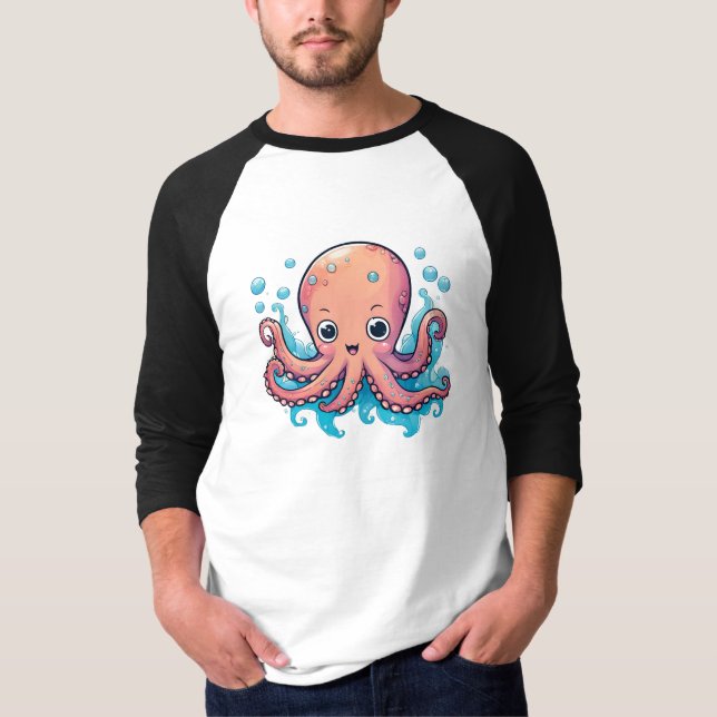 Cute Octopus T-Shirt - Ocean Lover's Delight (Front)