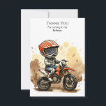 Cute Off-Road Motorcycle Birthday Thank You Card<br><div class="desc">As the engines roar and the dust settles, express your gratitude to your guests with our Cute Off-Road Motorcycle Birthday thank you cards! Customise these cards with heartfelt messages, thanking your little riders for joining in the off-road fun and making memories together. Send them off with warm wishes and memories...</div>