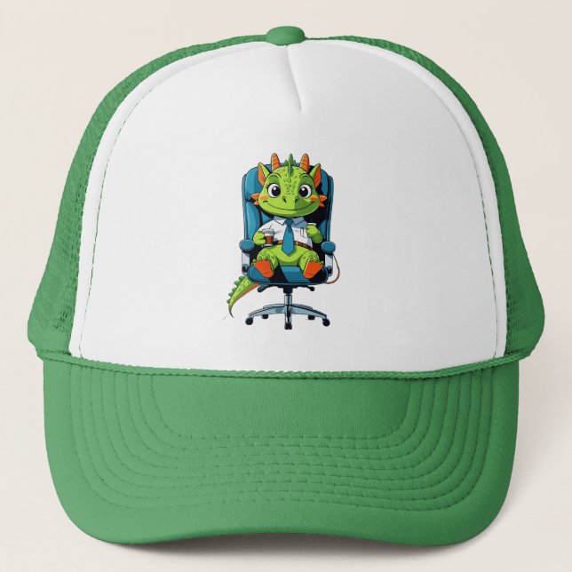 Cute Office Dragon Cap | Funny Cartoon Hat (Front)