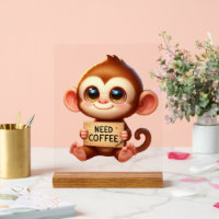 Cute office need coffee monkey