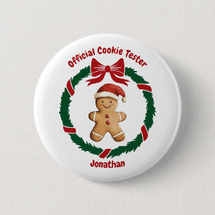 Cute Official Cookie Tester Christmas 6 Cm Round Badge