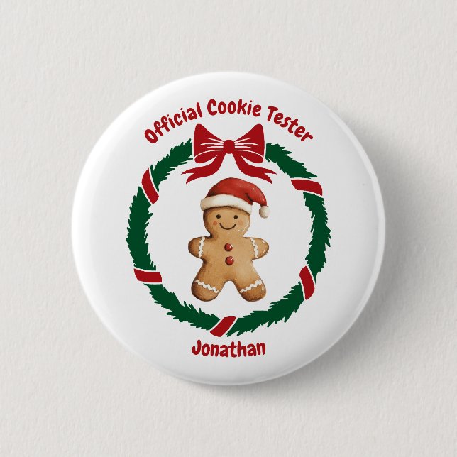 Cute Official Cookie Tester Christmas 6 Cm Round Badge (Front)