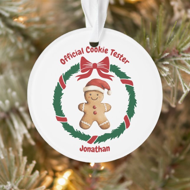 Cute Official Cookie Tester Christmas Ornament (Tree)
