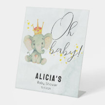 Cute Oh Baby Gender Neutral Elephant Baby Shower