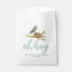 Cute Oh Boy Blue Bird Nest Baby Shower Favour Bag