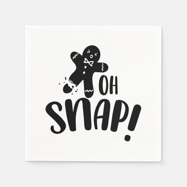 Cute Oh Snap Christmas Napkin (Front)