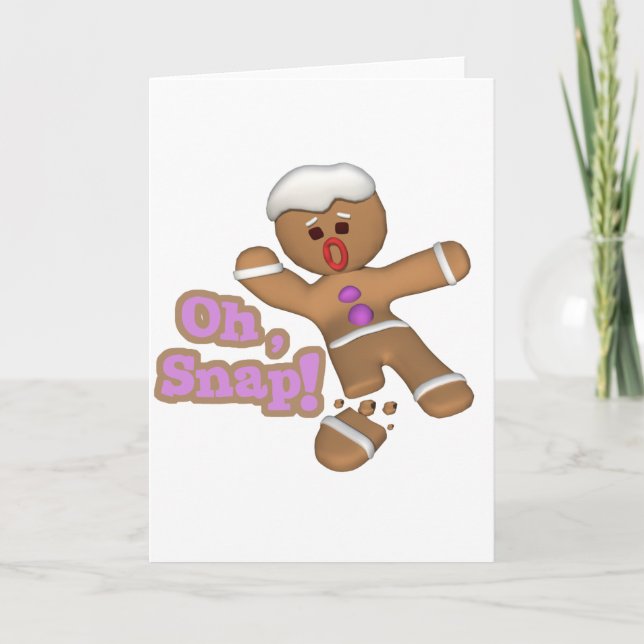 cute oh, snap gingerbread man cookie holiday card (Front)