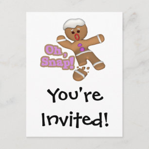 cute oh, snap gingerbread man cookie invitation