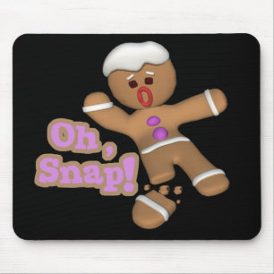 cute oh, snap gingerbread man cookie mouse pad