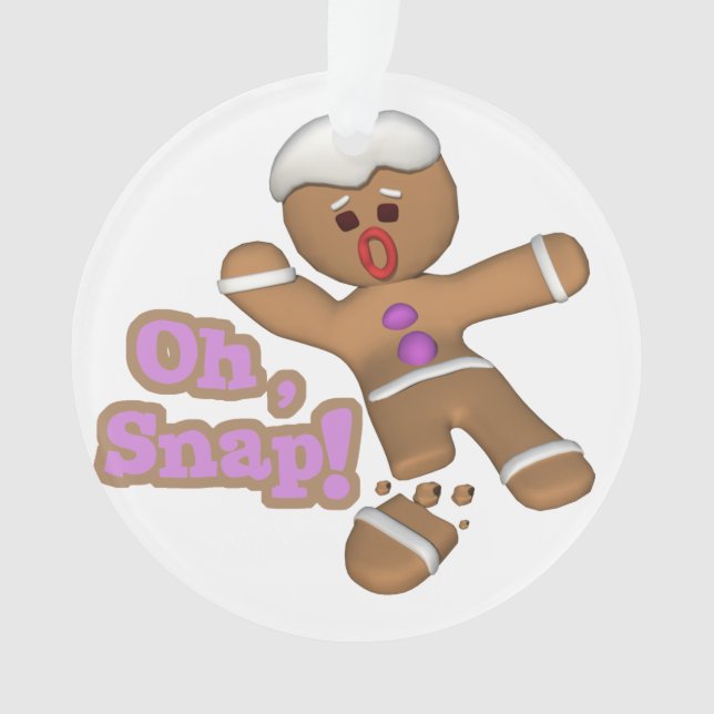 cute oh, snap gingerbread man cookie ornament (Front)