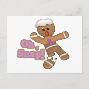 cute oh, snap gingerbread man cookie postcard