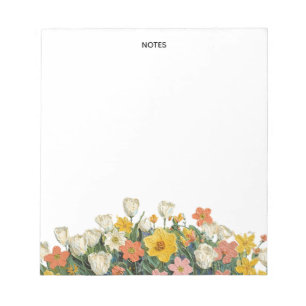 Cute Oil Impasto Floral Personalised  Notepad