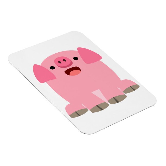 Cute Oinking Cartoon Pig Flexible Magnet (Right Side)