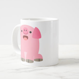 Cute Oinking Cartoon Pig Large Coffee Mug