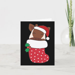 Cute Okapis In Christmas Stockings For Christmas Card