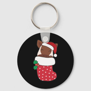 Cute Okapis In Christmas Stockings For Christmas Key Ring