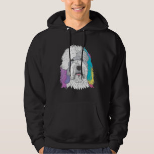 Cute Old English Sheepdog Dog on Bobtail 2 Hoodie