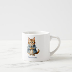Cute Old Fashion Kitty Personalise Espresso Cup