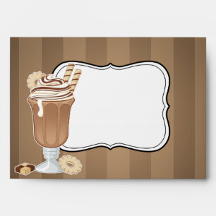 Cute old fashioned chocolate milkshake design envelope