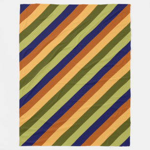 Cute Olive Sage Navy Stripes Large Fleece Blanket