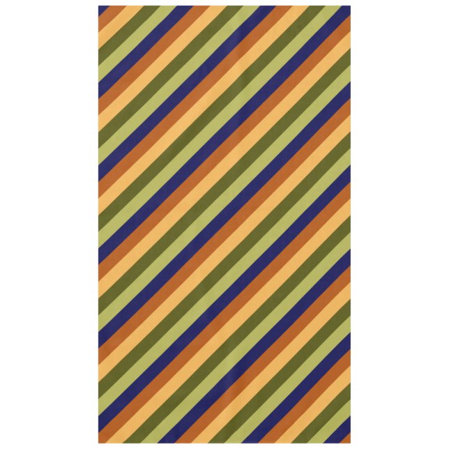 Cute Olive Sage Navy Stripes Large Tablecloth (Front)