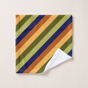 Cute Olive Sage Navy Stripes Washcloth Wash Cloth