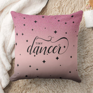 Cute Ombre Pink Glitter Starry Tiny Dancer Cushion