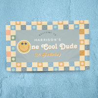 Cute One Cool Dude Boys Retro 1st Birthday Welcome