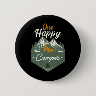Cute One Happy Camper Birthday Camping Family Matc 6 Cm Round Badge
