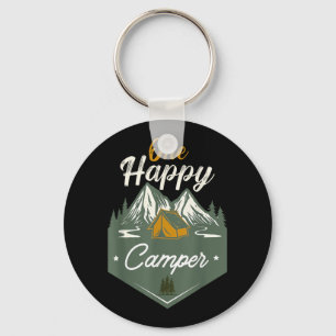 Cute One Happy Camper Birthday Camping Family Matc Key Ring