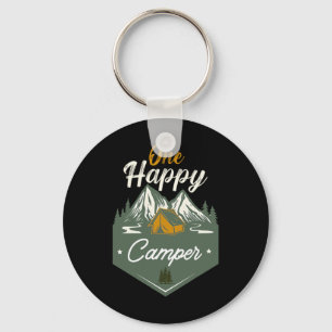 Cute One Happy Camper Birthday Camping Family Matc Key Ring