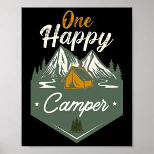 Cute One Happy Camper Birthday Camping Family Matc Poster