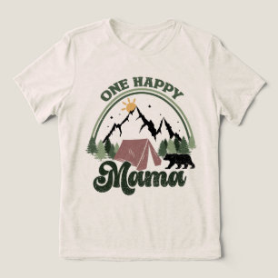 Cute One Happy Camper Birthday One Happy Mama Tri-Blend Shirt