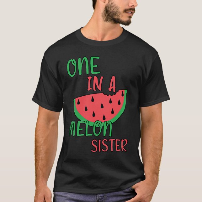 Cute One In A Melon Sister  Watermelon Bday T-Shirt (Front)