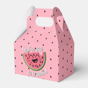 Cute One in a Melon Watermelon Girl 1st Birthday Favour Box