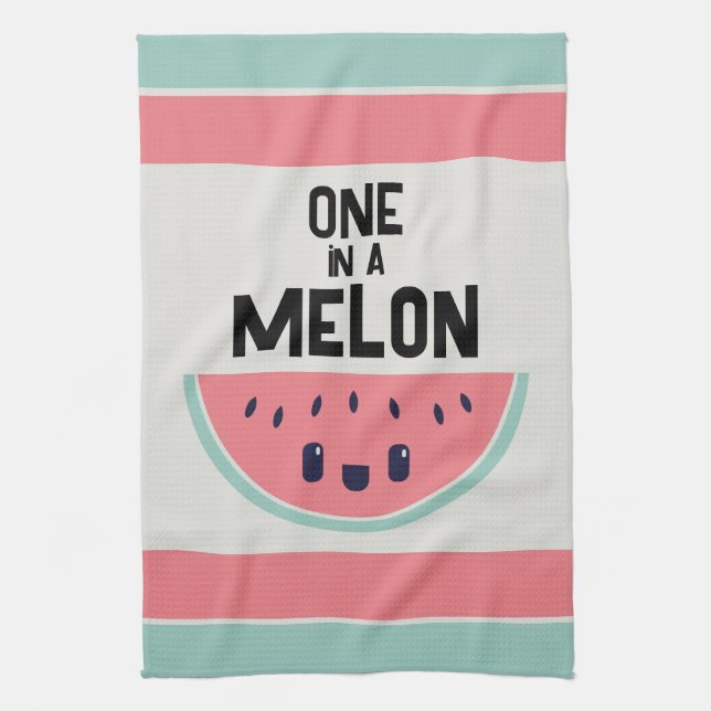 Cute One In A Melon Watermelon Tea Towel (Vertical)
