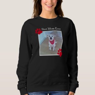 Cute One Photo Dog with Red Scarf Best Mum Paws Sweatshirt