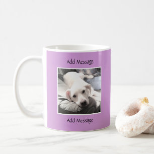 Cute One Photo Light Purple Message Coffee Mug