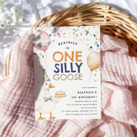 Cute One Silly Goose 1st Birthday