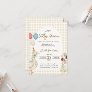Cute One Silly Goose Baby shower Invitation