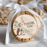 Cute One Silly Goose Vintage First 1st Birthday Classic Round Sticker<br><div class="desc">Introducing our charming watercolor Gender-Neutral birthday design,  inspired by the timeless beauty of vintage Mother Goose nursery rhymes. They are designed in warm earthy tones of green,  brown,  orange,  and beige.</div>