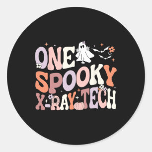 Cute One Spooky X-ray Tech Radiology Technician Ha Classic Round Sticker