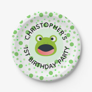 Cute One Year Old Frog Party for Kids  Paper Plate