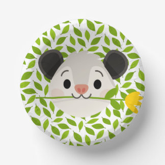 Cute Opossum Animal Birthday Party Paper Plate